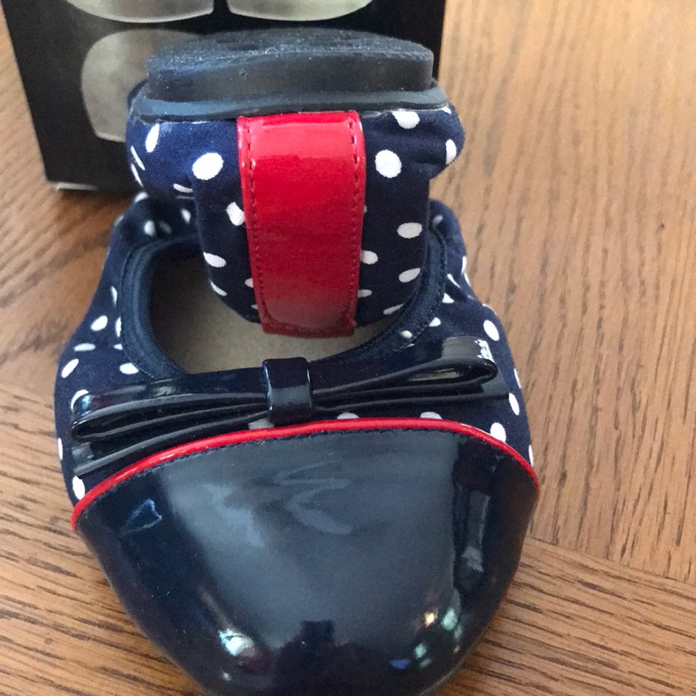 Navy Polka Dot Ballerinas